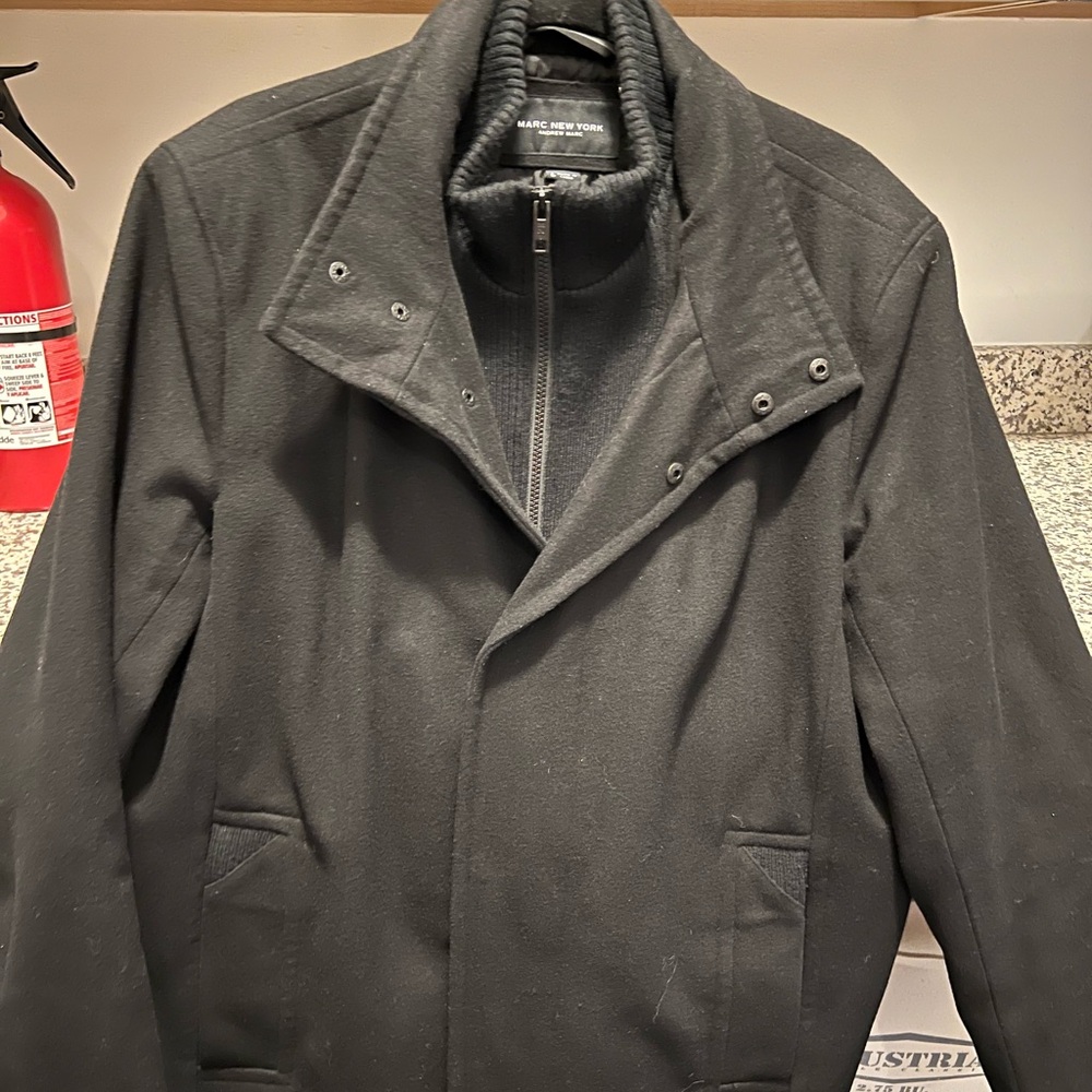 Marc New York Men's Black Trench Coat